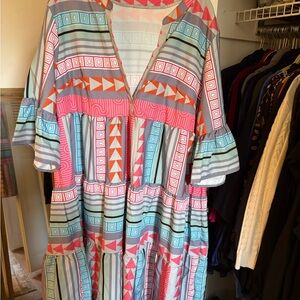 Colorful Geometric Patterned Dress